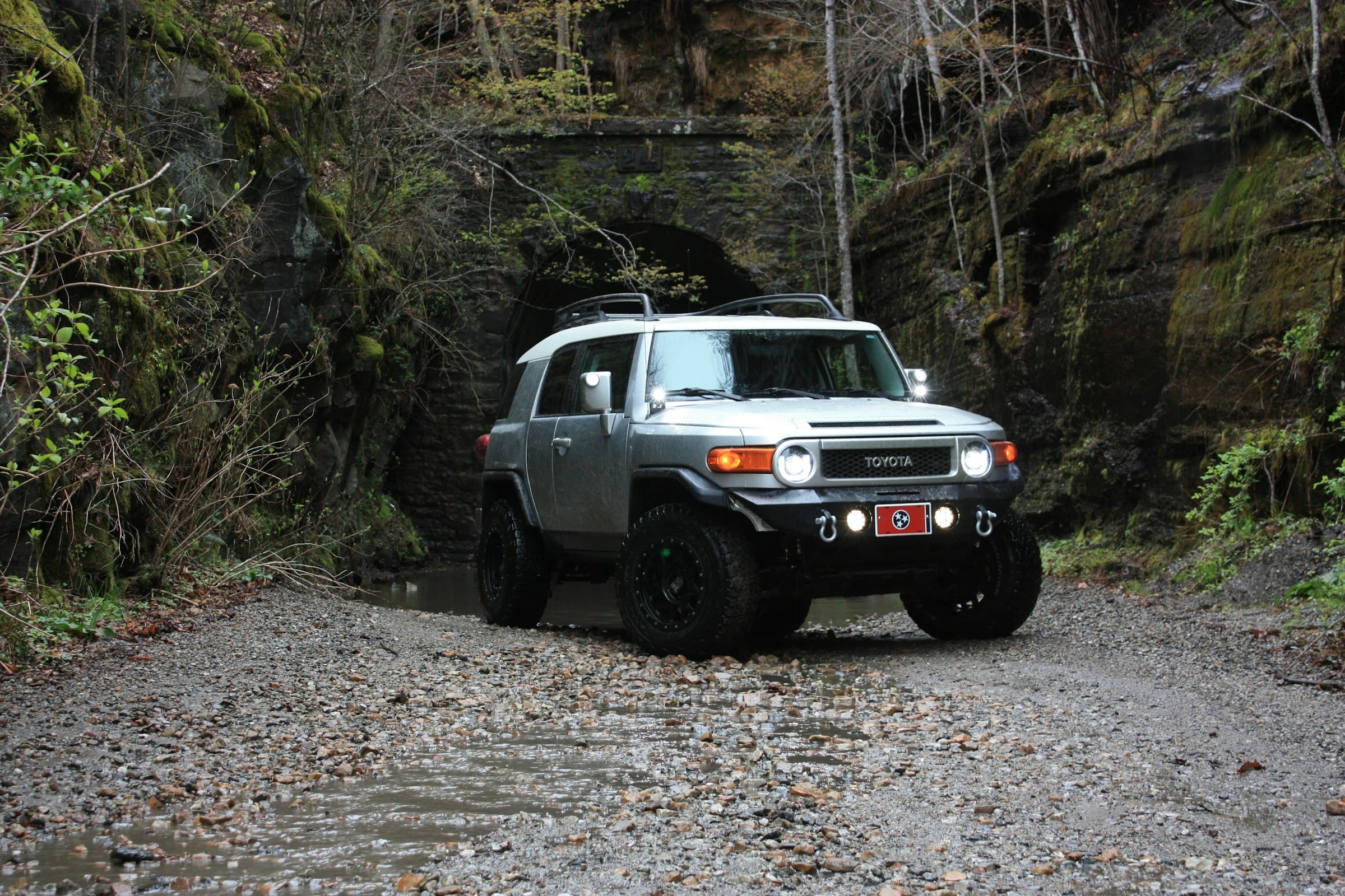 A grey SUV